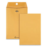 Quality Park Clasp Envelope, #1 3/4, Square Flap, Clasp/Gummed Closure, 6.5 x 9.5, Brown Kraft, 100/Box