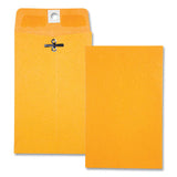 Quality Park Clasp Envelope, #15, Square Flap, Clasp/Gummed Closure, 4 x 6.38, Brown Kraft, 100/Box