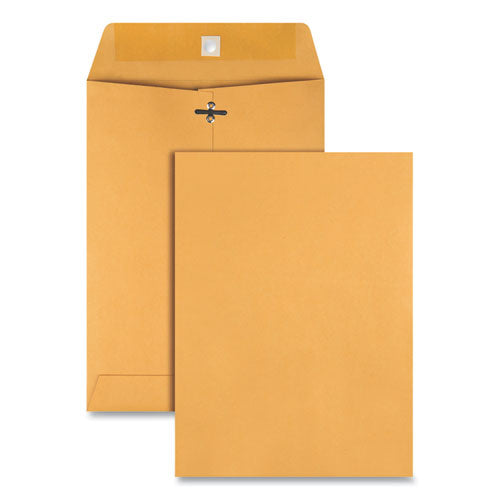 Quality Park Clasp Envelope, #75, Square Flap, Clasp/Gummed Closure, 7.5 x 10.5, Brown Kraft, 100/Box