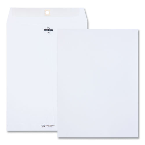 Quality Park Clasp Envelope, #90, Square Flap, Clasp/Gummed Closure, 9 x 12, White, 100/Box