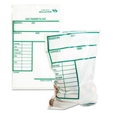 Quality Park Cash Transmittal Bags, Printed Info Block, 6 x 9, Clear, 100/Pack