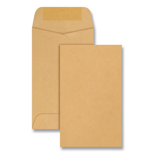 Quality Park Kraft Coin and Small Parts Envelope, #3, Square Flap, Gummed Closure, 2.5 x 4.25, Brown Kraft, 500/Box