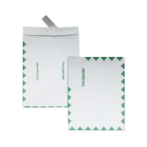 Quality Park Ship-Lite Envelope, #13 1/2, Cheese Blade Flap, Redi-Strip Closure, 10 x 13, White, 100/Box