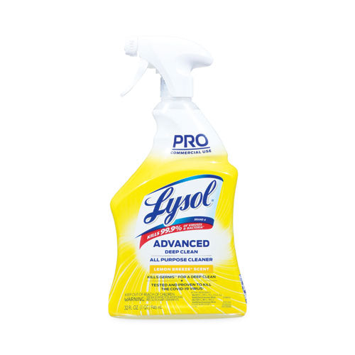 Professional LYSOL Brand Advanced Deep Clean All Purpose Cleaner, Lemon Breeze, 32 oz Trigger Spray Bottle