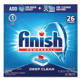 FINISH Powerball Dishwasher Tabs, Fresh Scent, 26/Box, 8 Boxes/Carton