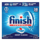 FINISH Powerball Dishwasher Tabs, Fresh Scent, 38/Box, 8 Boxes/Carton