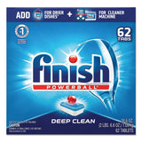 FINISH Powerball Dishwasher Tabs, Fresh Scent, 62/Box, 4 Boxes/Carton