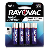 Rayovac High Energy Premium Alkaline AA Batteries, 4/Pack