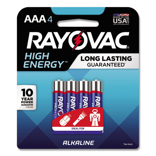 Rayovac High Energy Premium Alkaline AAA Batteries, 4/Pack