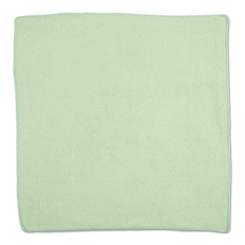 Rubbermaid Commercial Microfiber Cleaning Cloths, 16 x 16, Green, 24/Pack