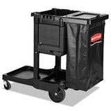 Rubbermaid Commercial Executive Janitorial Cleaning Cart, 12.1w x 22.4d x 23h, Black