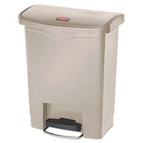 Rubbermaid Commercial Slim Jim Resin Step-On Container, Front Step Style, 8 gal, Beige