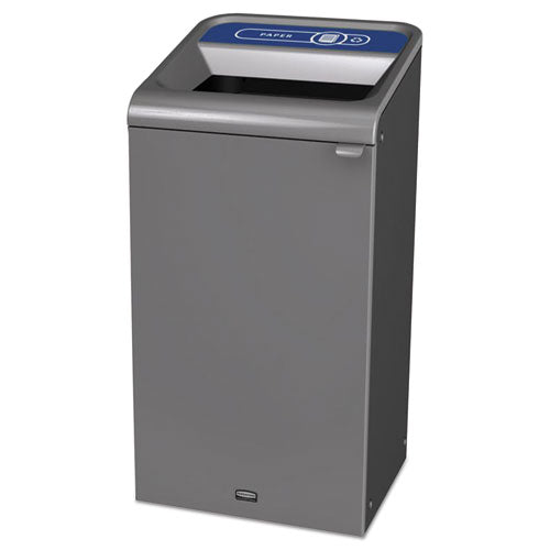 Rubbermaid Commercial Configure Indoor Recycling Waste Receptacle, 23 gal, Gray, Paper