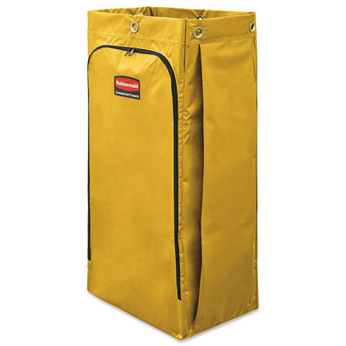 Rubbermaid Commercial Vinyl Cleaning Cart Bag, 34 gal, 17.5" x 33", Yellow