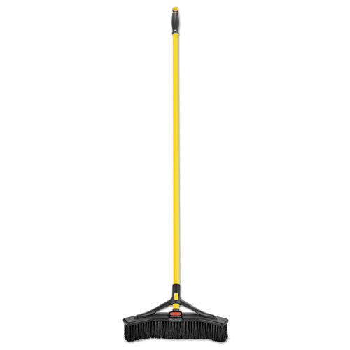 Rubbermaid Commercial Maximizer Push-to-Center Broom, PVC Bristles,18 x 58.13, Steel Handle, Yellow/Black