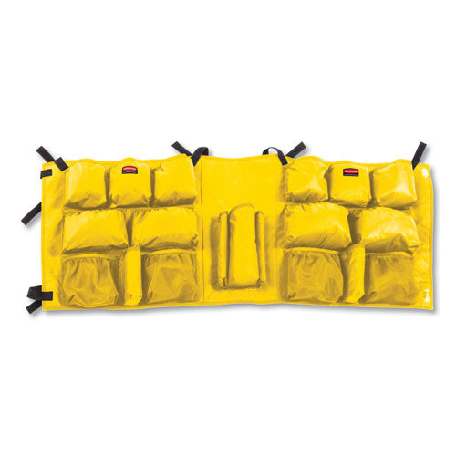 Rubbermaid Commercial Slim Jim Caddy Bag, 19 Compartments, 10.25 x 19, Yellow