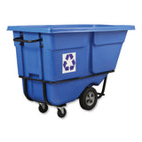 Rubbermaid Commercial Rotomolded Recycling Tilt Truck, Rectangular, Plastic with Steel Frame, 1 cu yd, 1,250 lb Capacity, Blue