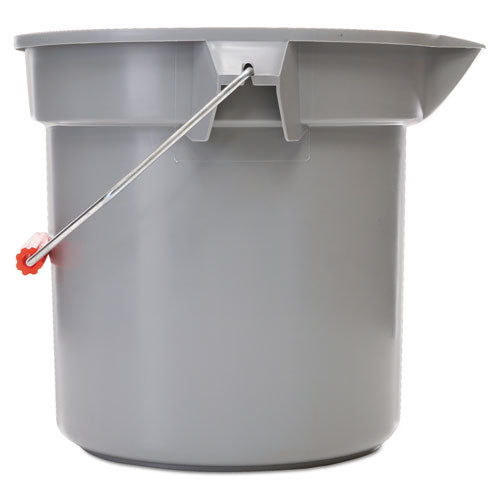 Rubbermaid Commercial 14 Quart Round Utility Bucket, 12" Diameter x 11 1/4"h, Gray Plastic