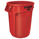 Rubbermaid Commercial Round Brute Container, Plastic, 32 gal, Red