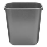 Rubbermaid Commercial Deskside Plastic Wastebasket, Rectangular, 3.5 gal, Black