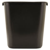 Rubbermaid Commercial Deskside Plastic Wastebasket, Rectangular, 7 gal, Black