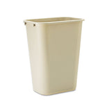 Rubbermaid Commercial Deskside Plastic Wastebasket, Rectangular, 10.25 gal, Beige