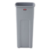 Rubbermaid Commercial Untouchable Square Waste Receptacle, Plastic, 23 gal, Gray