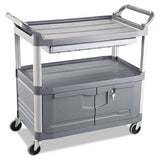Rubbermaid Commercial Xtra Instrument Cart, 300-lb Capacity, Three-Shelf, 20w x 40.63d x 37.8h, Gray