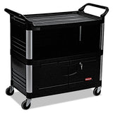 Rubbermaid Commercial Xtra Equipment Cart, 300-lb Capacity, Three-Shelf, 20.75w x 40.63d x 37.8h, Black