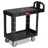 Rubbermaid Commercial Flat Shelf Utility Cart, Two-Shelf, 19.19w x 37.88d x 33.33h, Black