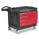 Rubbermaid Commercial TradeMaster Cart, 750-lb Capacity, One-Shelf, 26.25w x 49d x 38h, Black