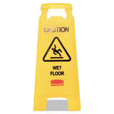Rubbermaid Commercial Caution Wet Floor Sign, 11 x 12 x 25, Bright Yellow, 6/Carton
