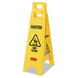 Rubbermaid Commercial Caution Wet Floor Sign, 4-Sided, 12 x 16 x 38, Yellow