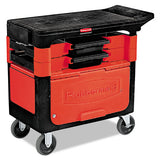 Rubbermaid Commercial Locking Trades Cart, 330-lb Capacity, Two-Shelf, 19.25w x 38d x 33.38h, Black