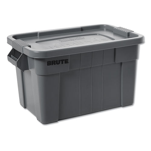 Rubbermaid Commercial BRUTE Tote with Lid, 14 gal, 27.5" x 16.75" x 10.75", Gray