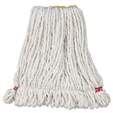 Rubbermaid Commercial Web Foot Wet Mop Head, Shrinkless, White, Small, Cotton/Synthetic, 6/Carton