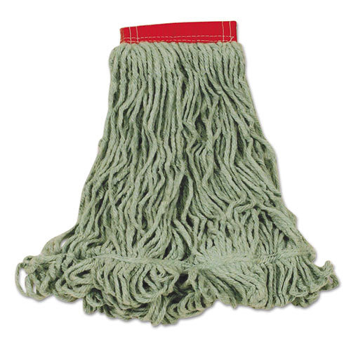 Rubbermaid Commercial Super Stitch Blend Mop Heads, Cotton/Synthetic, Green, Large