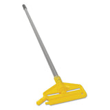 Rubbermaid Commercial Invader Aluminum Side-Gate Wet-Mop Handle, 1" dia x 60", Gray/Yellow
