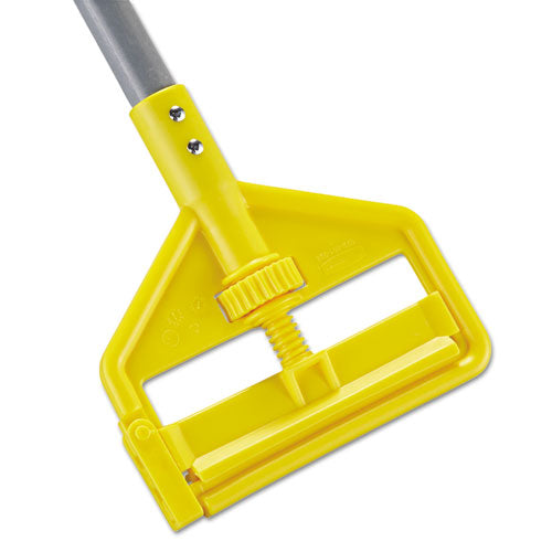 Rubbermaid Commercial Invader Fiberglass Side-Gate Wet-Mop Handle, 1" dia x 60", Gray/Yellow