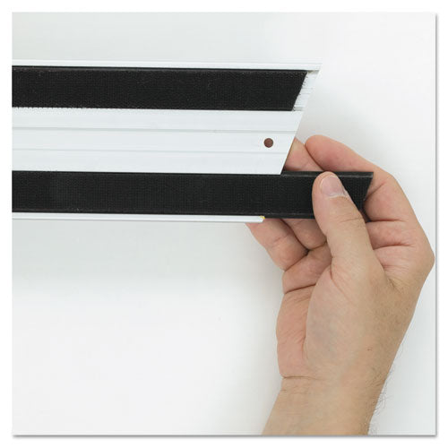 Rubbermaid Commercial Hook and Loop Replacement Strips, 1.1" x 18", Black