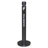 Rubbermaid Commercial Smoker's Pole, Round, Steel, 0.9 gal, Black