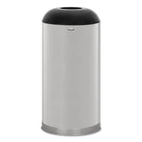 Rubbermaid Commercial European and Metallic Drop-In Dome Top Receptacle, Round, 15 gal, Satin Stainless