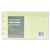 National Four-Ring Binder Refill Sheets, 5 x 8.5, Green, 100/Pack