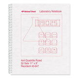 National Duplicate Laboratory Notebooks, Wirebound, Alternating Quadrille Rule/Unruled Sets, Gray Cover, 11 x 9, 50 Two-Sheet Sets