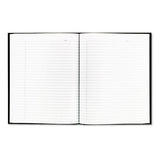 Blueline Business Notebook with Self-Adhesive Labels, 1 Subject, Medium/College Rule, Black Cover, 9.25 x 7.25, 192 Sheets