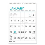 Blueline 12-Month Large Print Wall Calendar, Large Print Formatting, 12 x 17, White/Blue Sheets, 12-Month (Jan to Dec): 2022