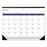 Blueline DuraGlobe Monthly Desk Pad Calendar, 22 x 17, White/Blue/Gray Sheets, Black Binding/Corners,12-Month (Jan to Dec): 2022