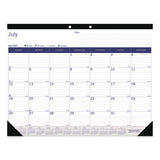 Blueline Academic Monthly Desk Pad Calendar, 22 x 17, White/Blue/Gray Sheets, Black Binding/Corners, 13-Month (July-July): 2022-2023