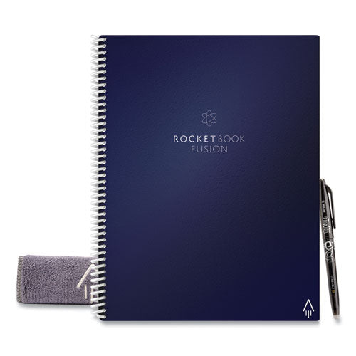 Rocketbook Fusion Smart Notebook, Seven Assorted Page Formats, Blue Cover, 11 x 8.5, 21 Sheets