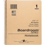 Roaring Spring Boardroom Series Narrow Ruled One Subject Spiral Notebook with Green Tint Paper - 12011